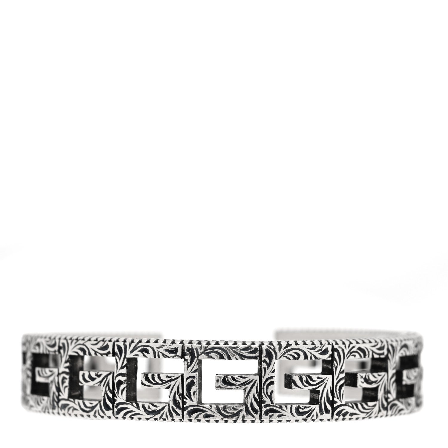 Gucci Sterling Silver Square G Motif Cuff Bracelet