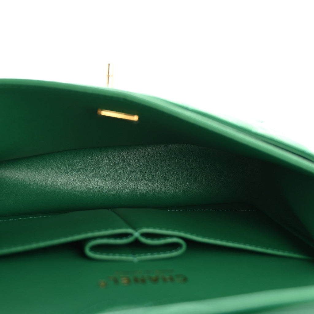 Chanel Caviar Quilted Small Double Flap Green