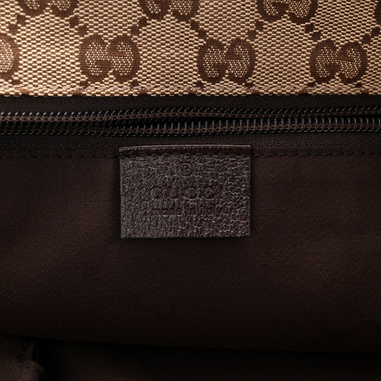 Gucci GG Monogram Large Web Handle Bucket Tote Dark Brown