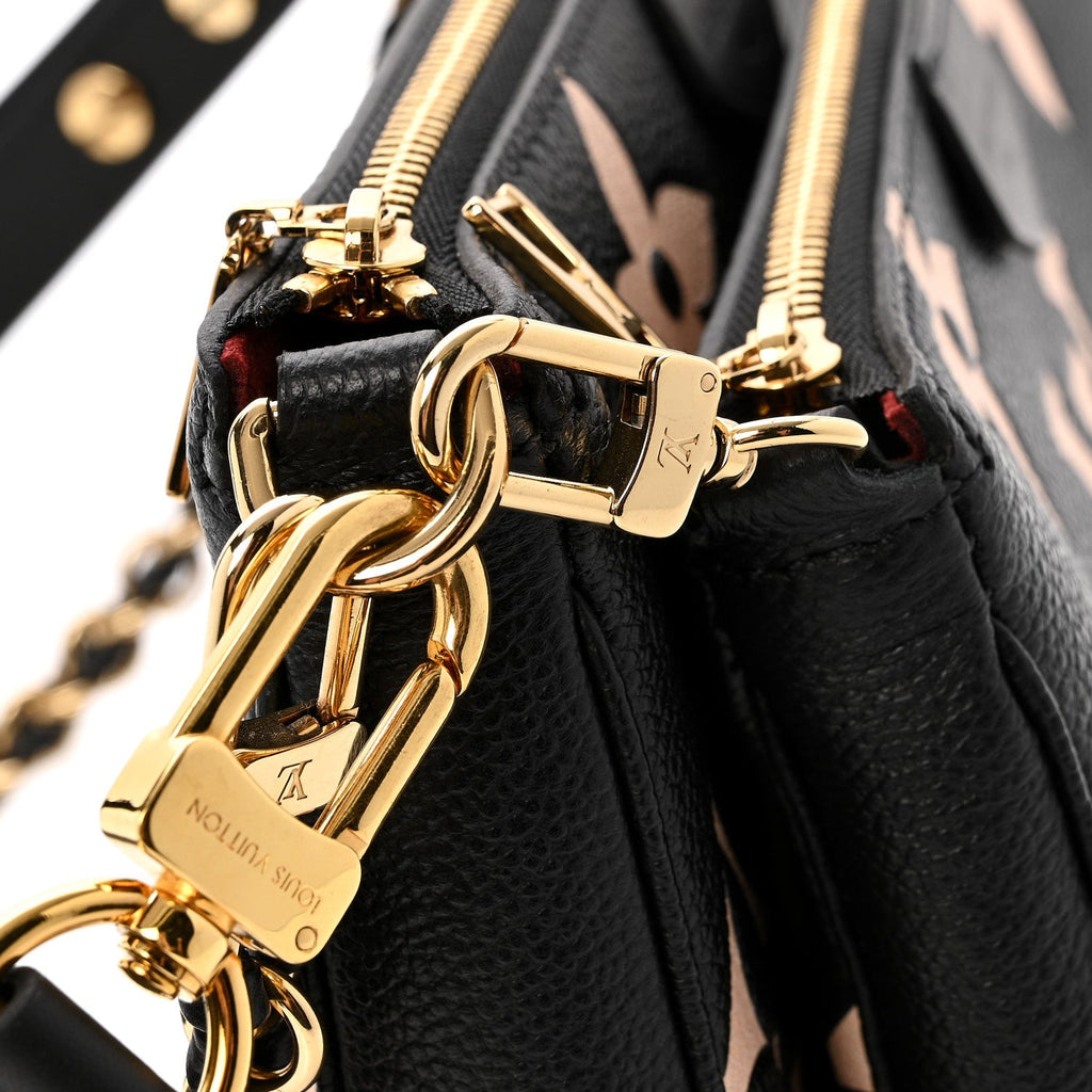 Louis Vuitton Empreinte Monogram Giant Multi Pochette Accessories Black Beige
