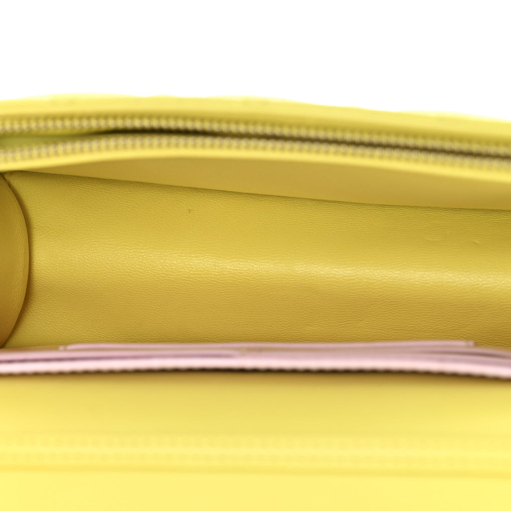 Christian Dior Lambskin Cannage Miss Dior Promenade Pouch Citron