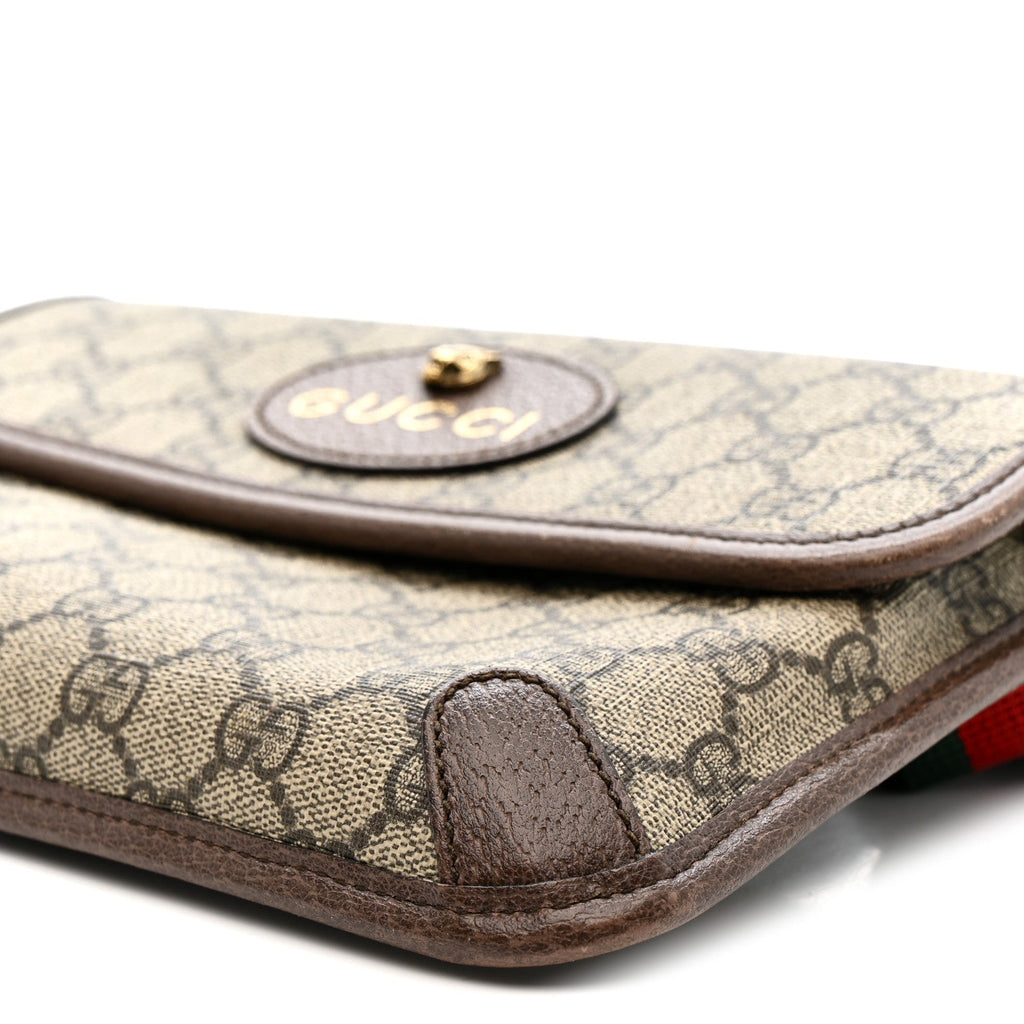 Gucci GG Supreme Monogram Neo Vintage Web Belt Bag Brown