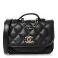 Chanel Caviar Quilted Business Affinity Clutch With Chain Black