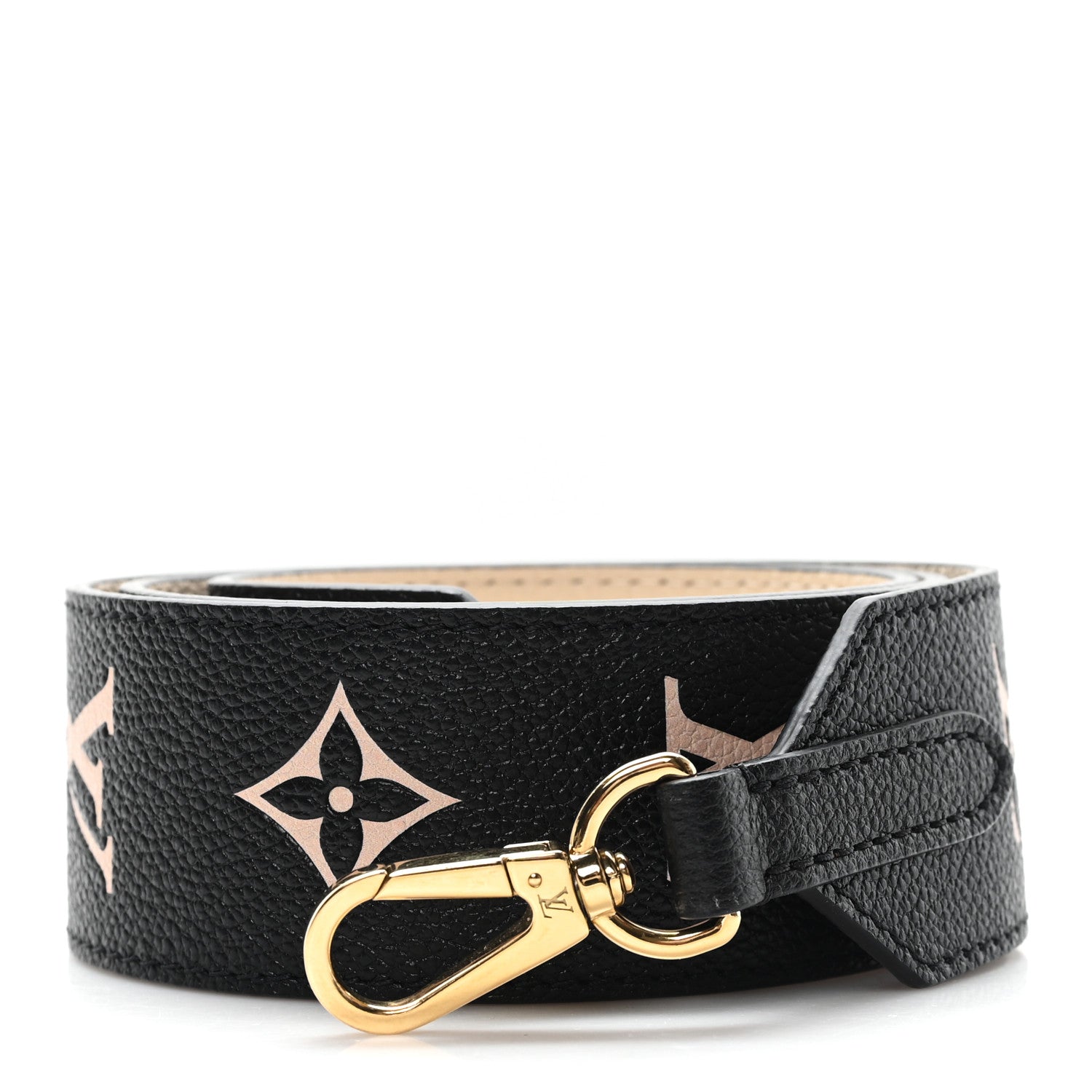 Louis Vuitton Empreinte Monogram Bandouliere Shoulder Strap Black Beige