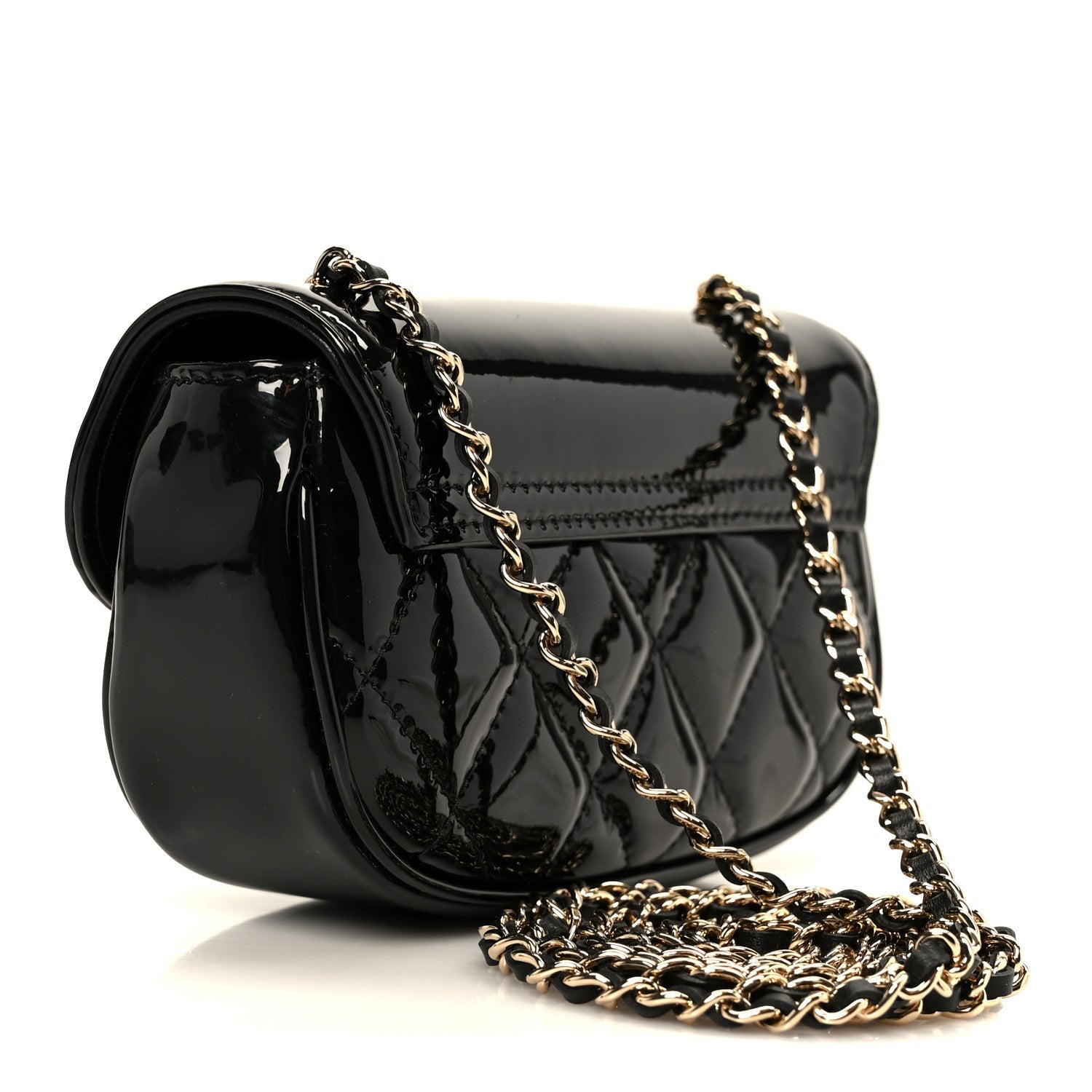Chanel Patent Calfskin Quilted Mini Flap Black