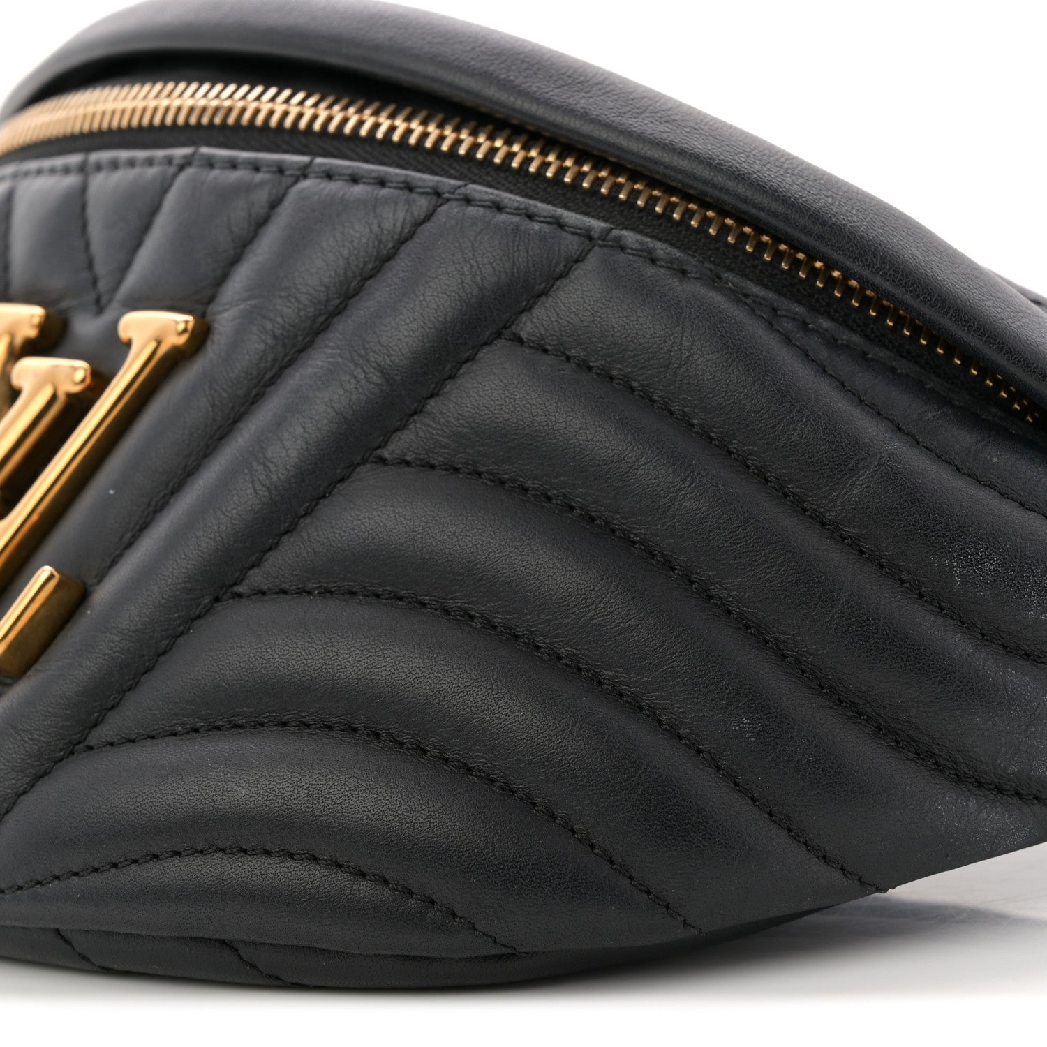 Louis Vuitton Calfskin Quilted New Wave Bumbag Black