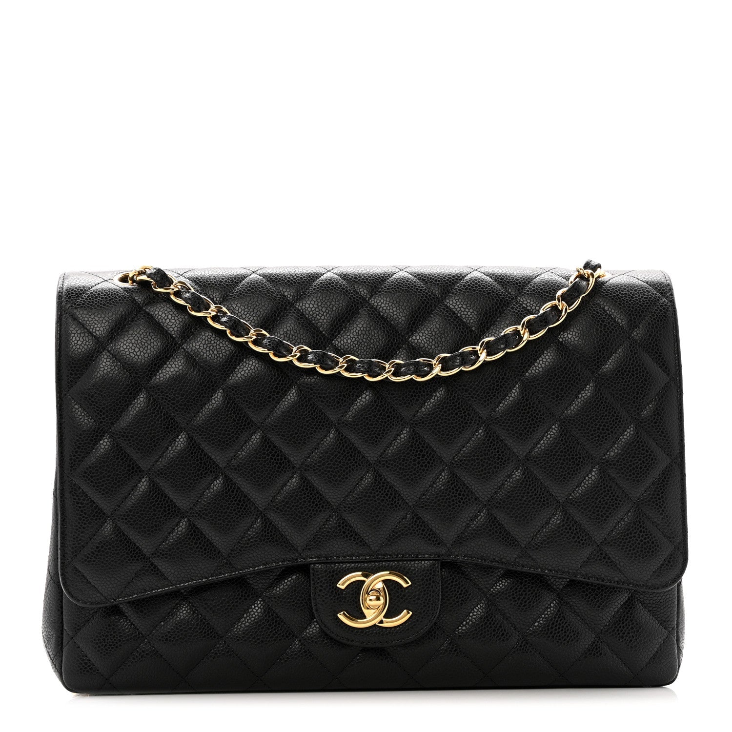 Chanel Caviar Quilted Maxi Double Flap Black