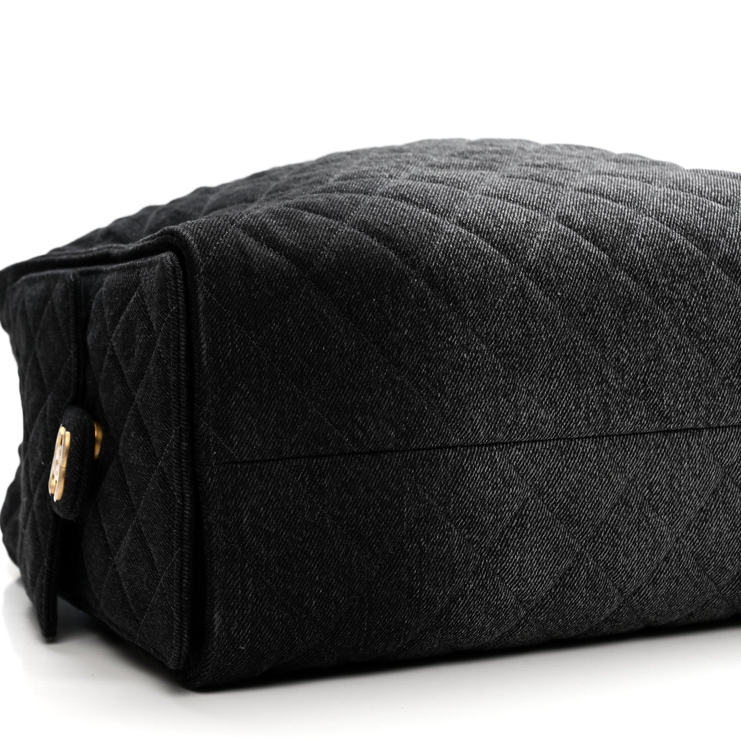 Chanel Washed Denim Quilted Large Chanel 25 Handbag Black