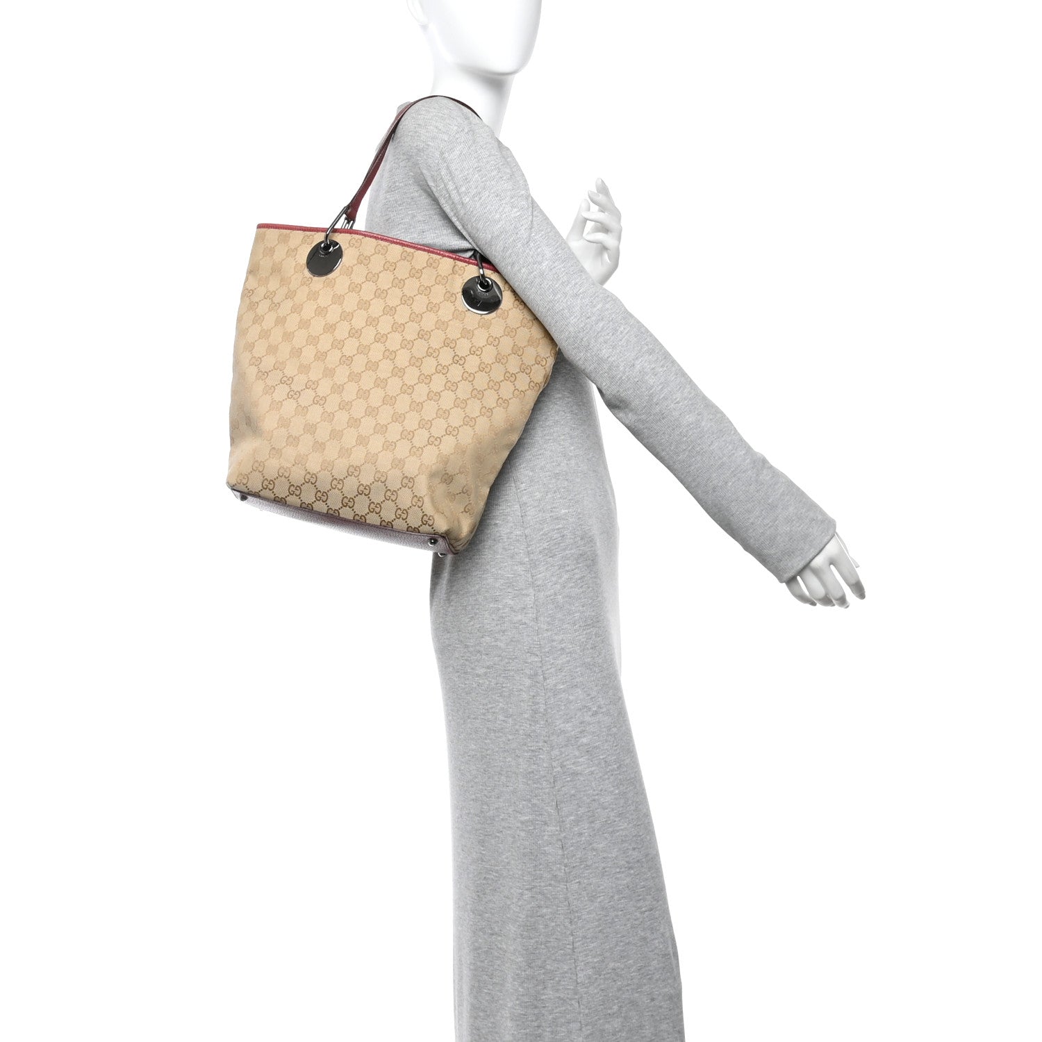 Gucci Monogram Large Eclipse Tote Red
