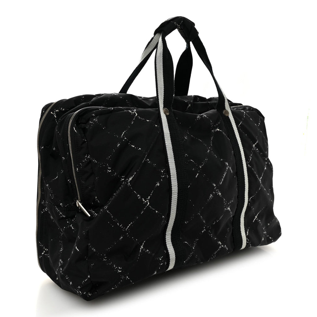 Chanel Nylon Large Travel Duffle Bag Black