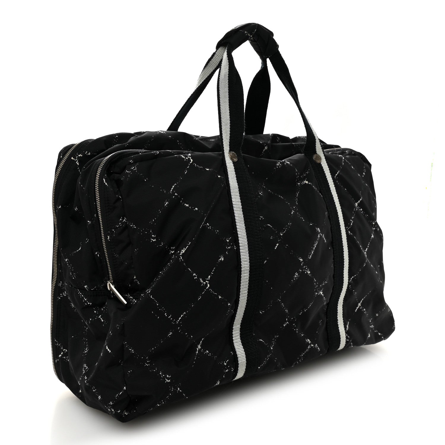 Chanel Nylon Large Travel Duffle Bag Black