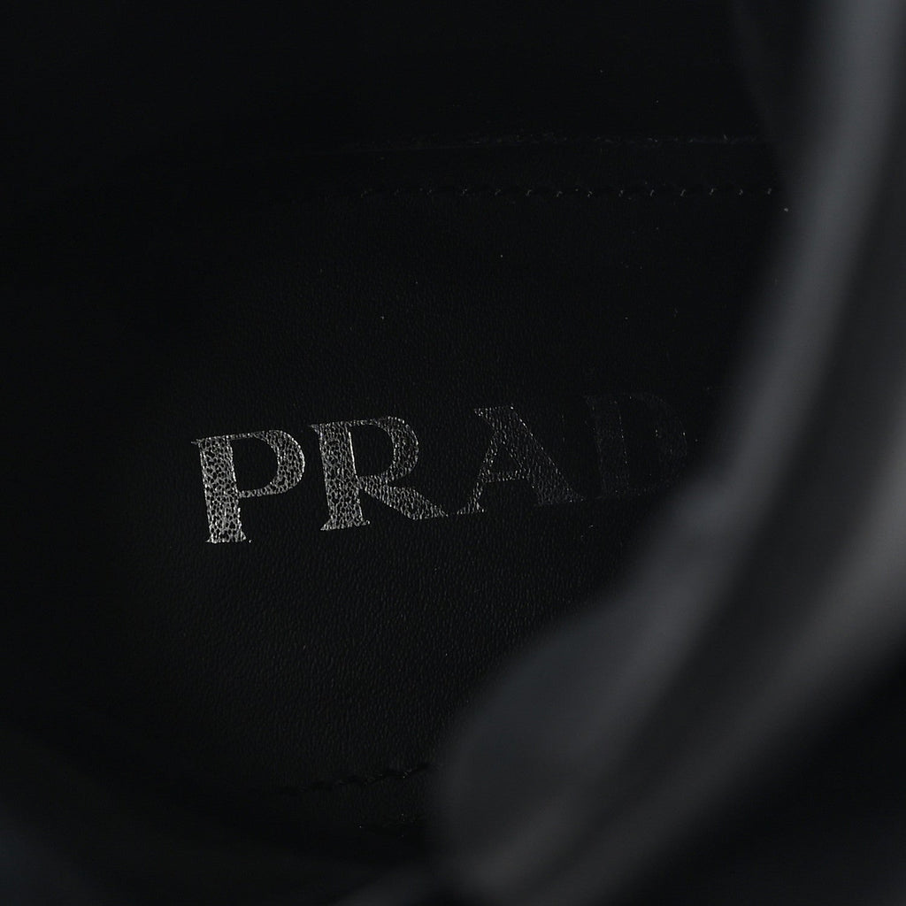 Prada Spazzolato Re-Nylon Metal Triangle Logo 110mm Ankle Boots 37 Black