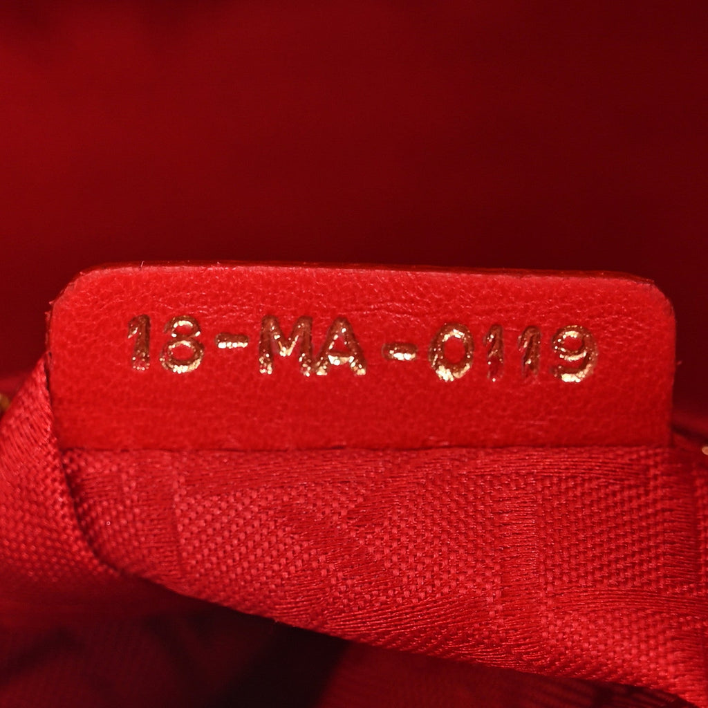 Christian Dior Lambskin Cannage Small My ABCDior Lady Dior Red
