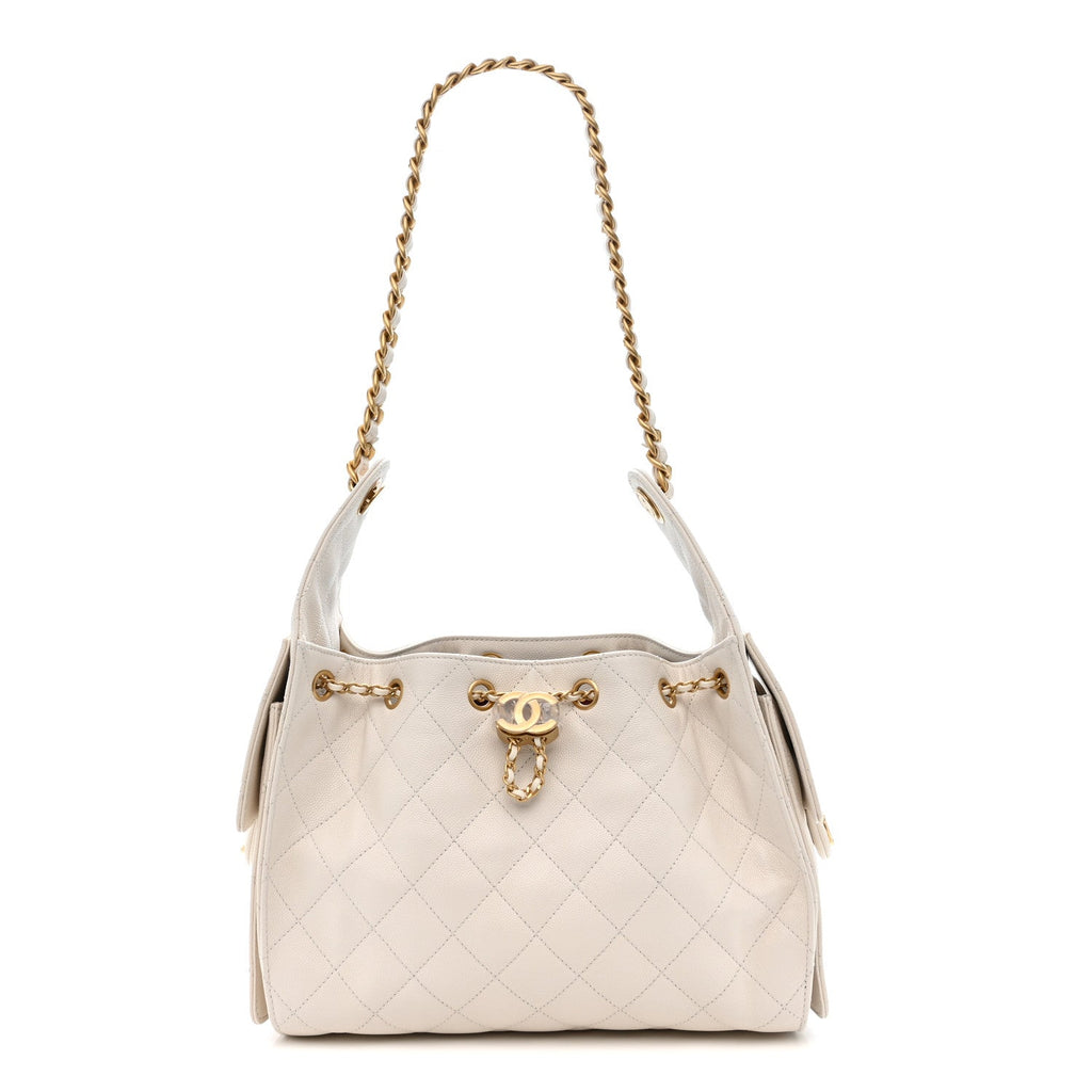 Chanel Caviar Quilted Small Chanel 25 Handbag White