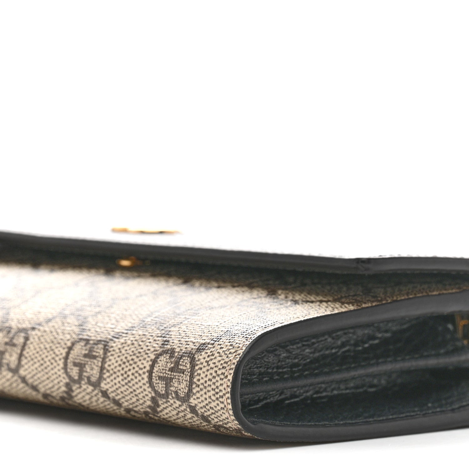 Gucci Dollar Calfskin GG Supreme Monogram Petite GG Marmont Wallet Chain Bag Black Beige Ebony