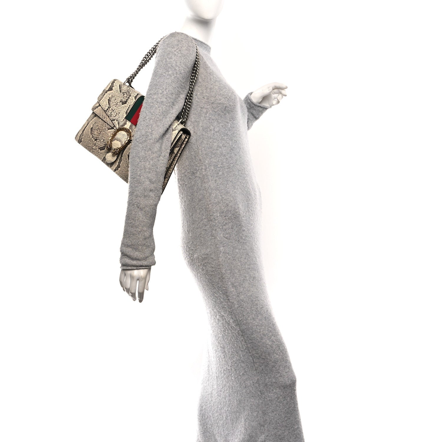 Gucci Snakeskin Web Medium Dionysus Shoulder Bag Natural