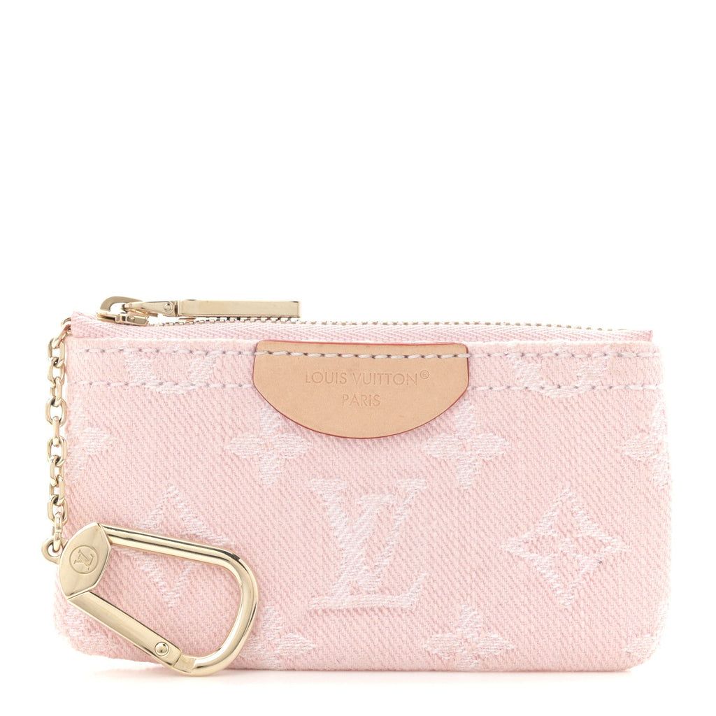 Louis Vuitton Monogram Denim Key Pouch Washed Pink