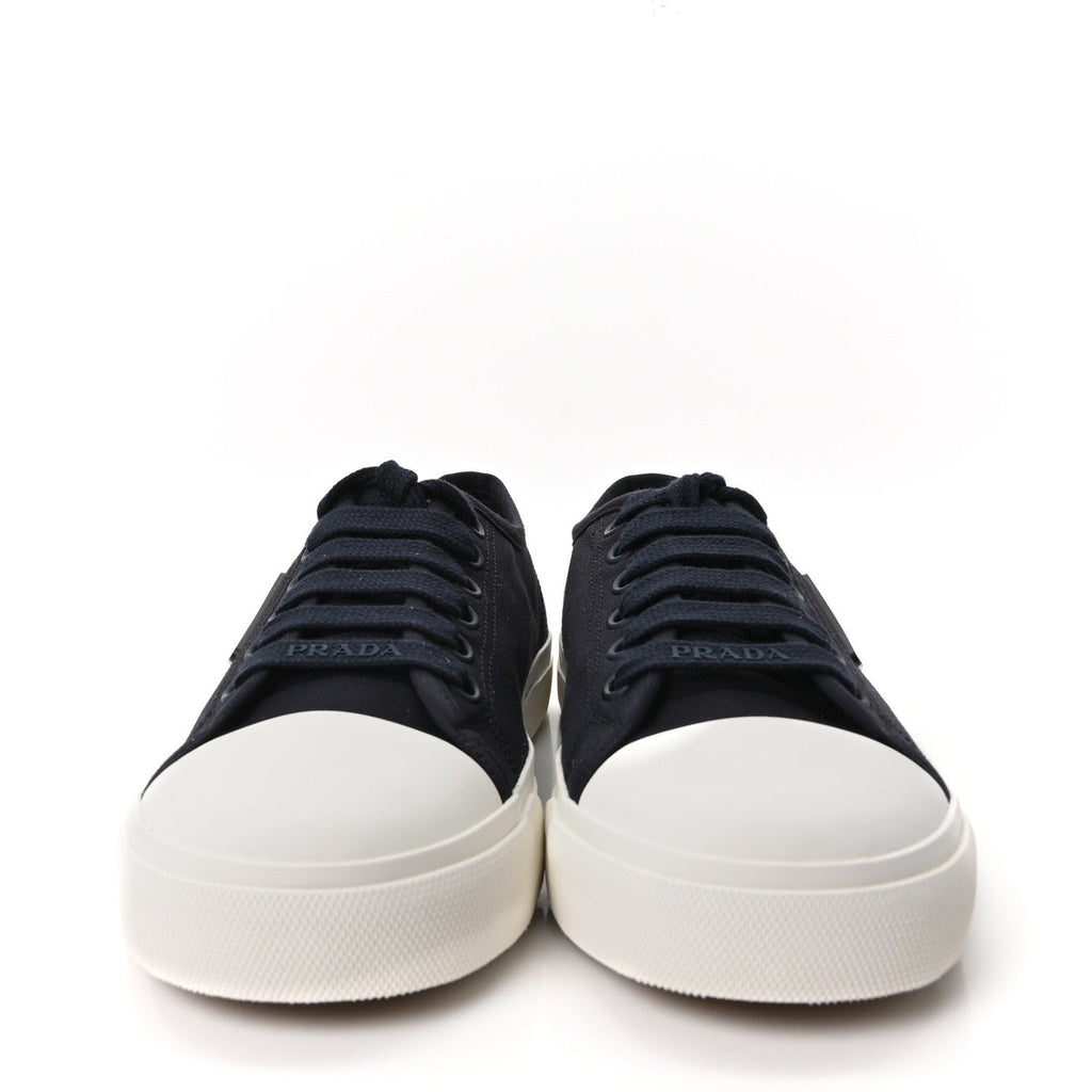 Prada Drill Nylon Triangle Logo Sneakers 41 Navy