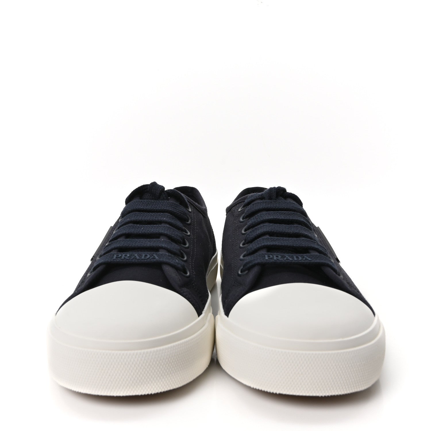 Prada Drill Nylon Triangle Logo Sneakers 41 Navy