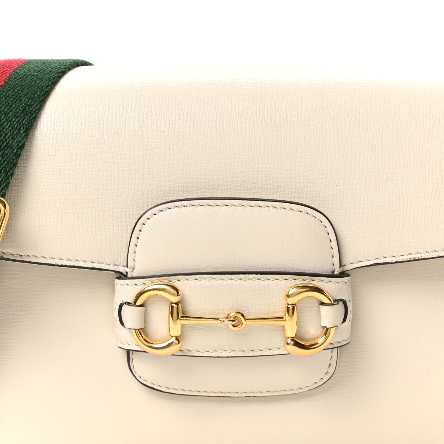 Gucci Azalea Calfskin Web Mini Horsebit 1955 Shoulder Bag Mystic White
