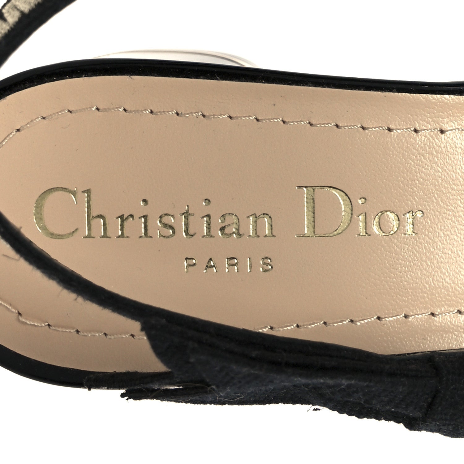 Christian Dior Patent Miss Dior Slingback Pumps 37.5 Black
