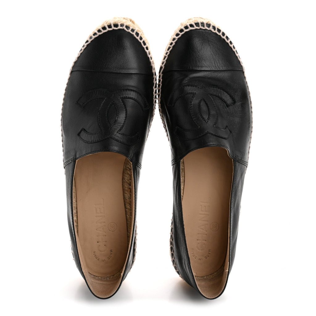 Lambskin CC Espadrilles 39 Black