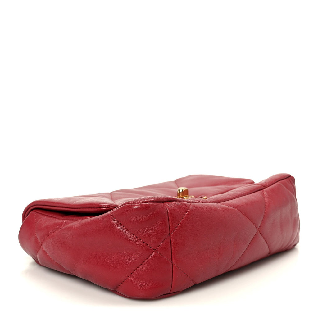 Chanel Goatskin Quilted Medium Chanel 19 Flap Red