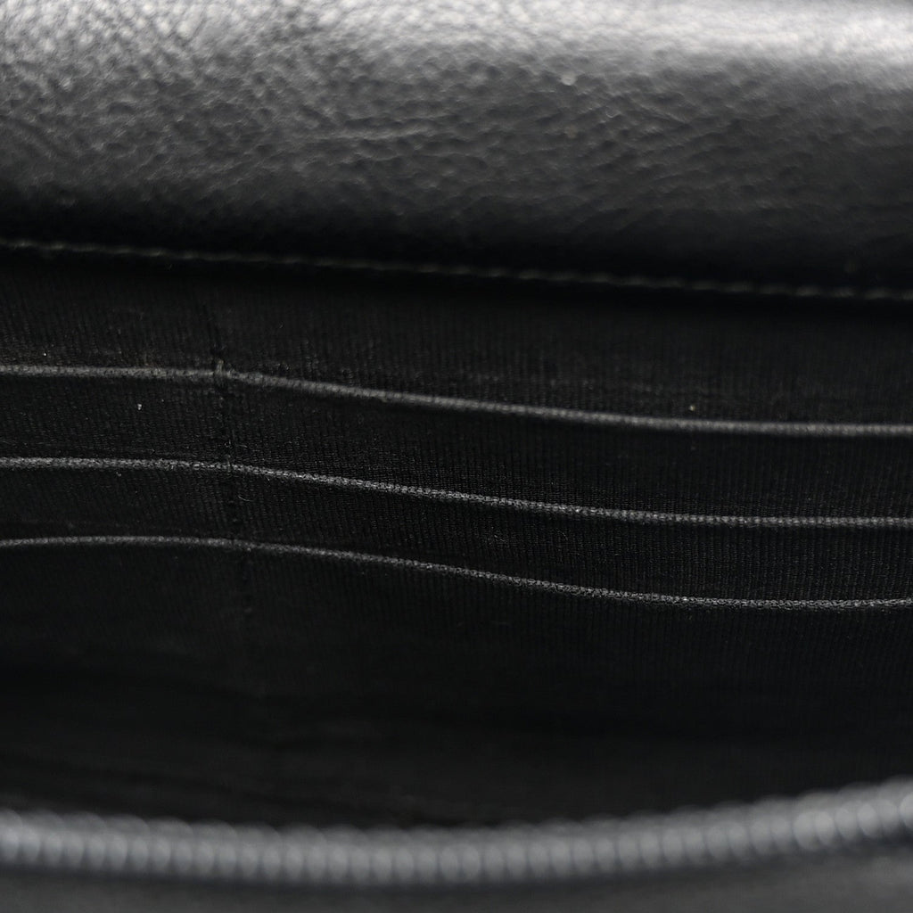 Chanel Crumpled Calfskin Quilted Wallet On Chain WOC So Black