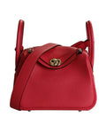 Hermes Mini Lindy 20 Rose Extreme Taurillon Clemence 2- Way Bag