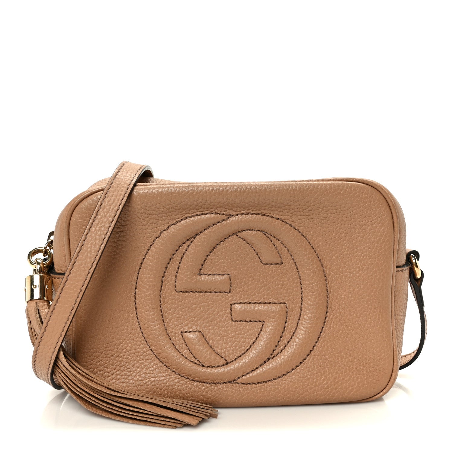Gucci Pebbled Calfskin Small Soho Disco Bag Rose Beige