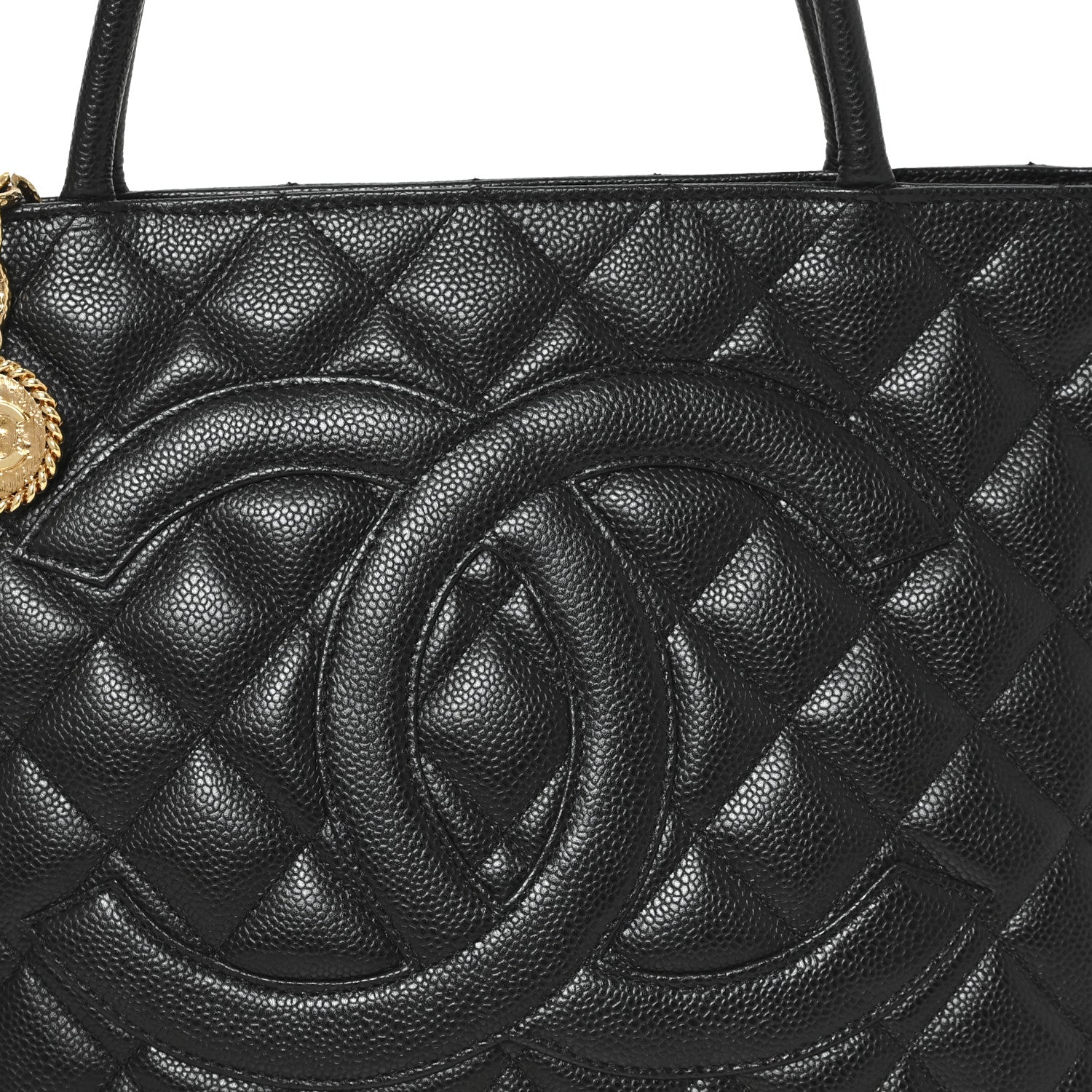 Chanel Caviar Quilted Medallion Tote Black