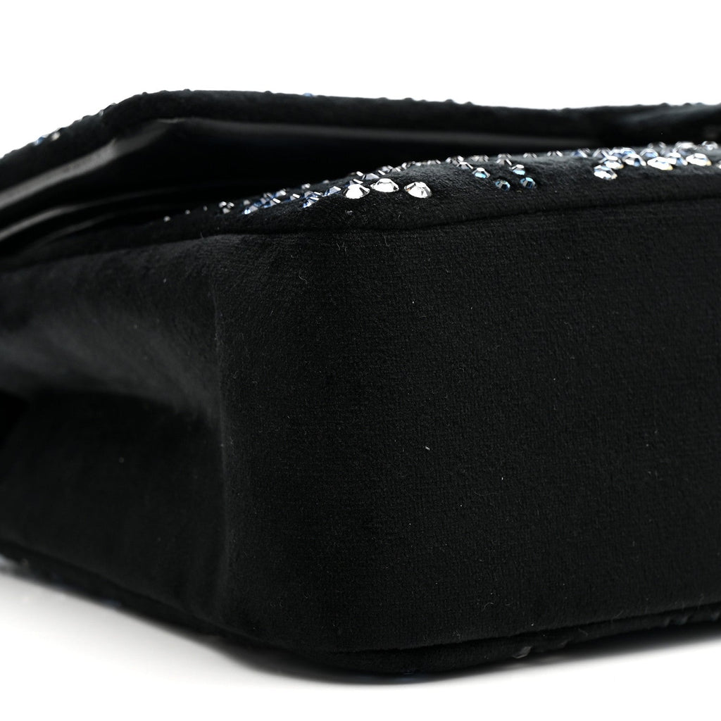 Chanel Velvet Crystal Medium Double Flap Black