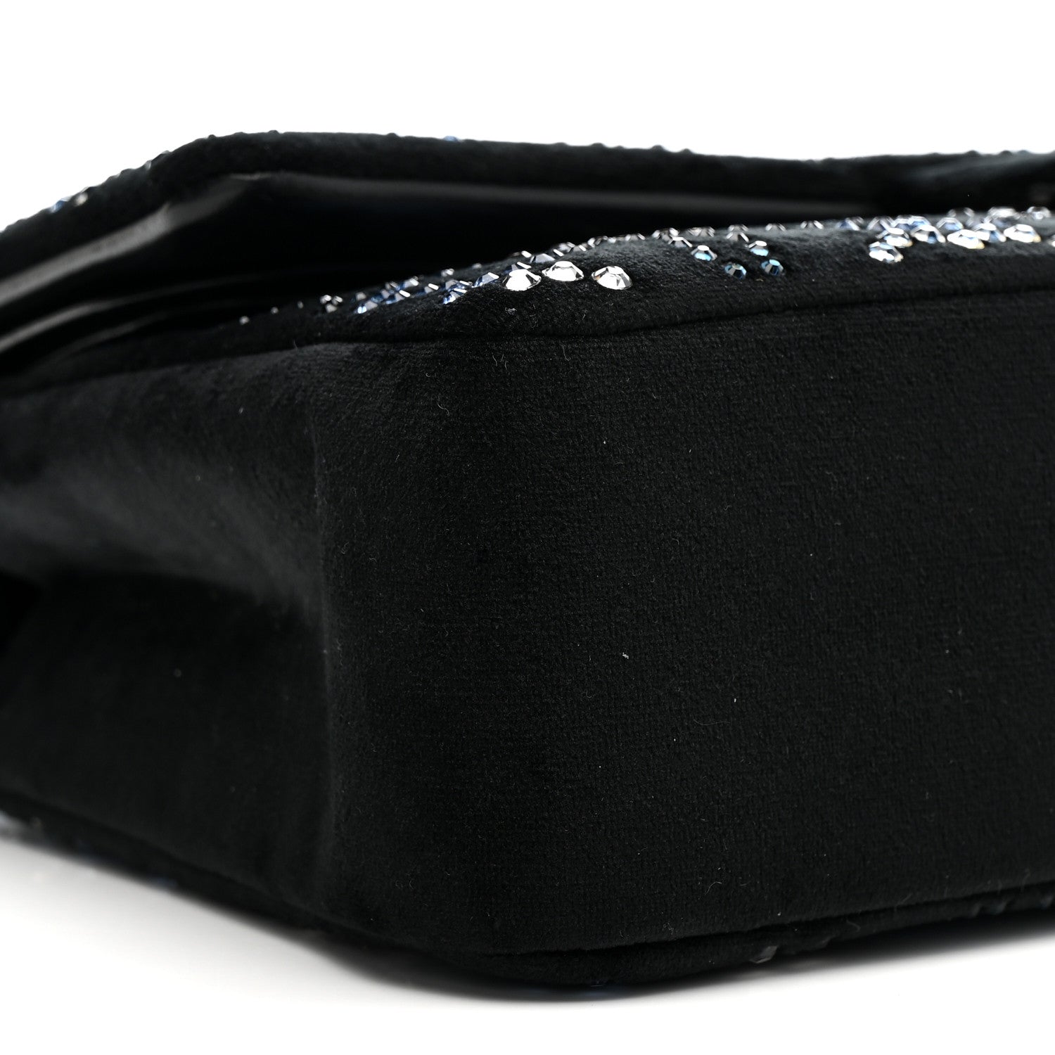 Chanel Velvet Crystal Medium Double Flap Black