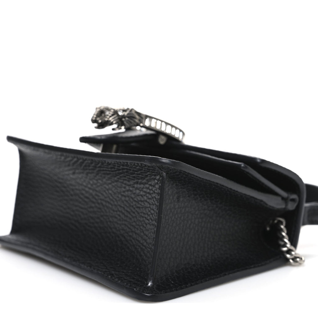 Gucci Dollar Calfskin Crystal Mini Dionysus Top Handle Bag Black Crystal
