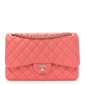 Chanel Lambskin Quilted Jumbo Double Flap Pink