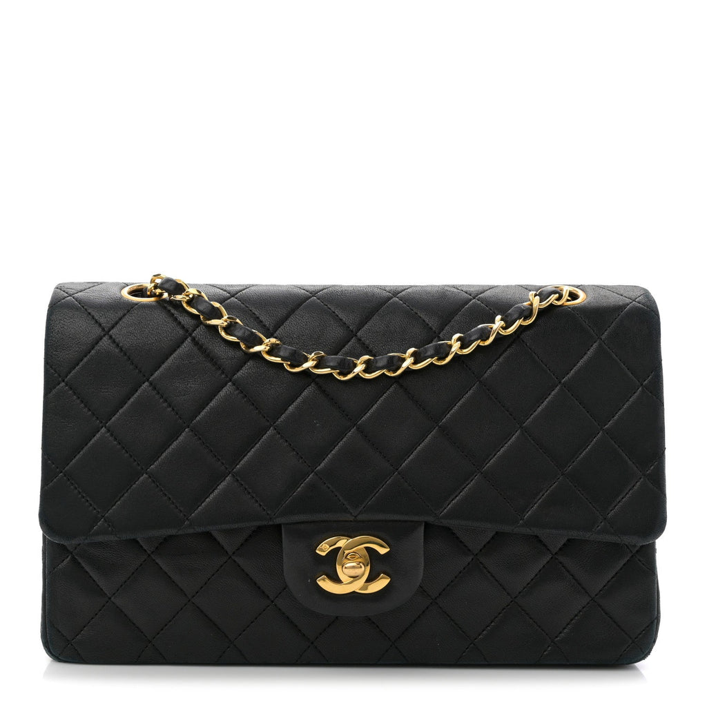 Chanel Lambskin Quilted Medium Double Flap Black