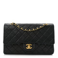 Chanel Lambskin Quilted Medium Double Flap Black