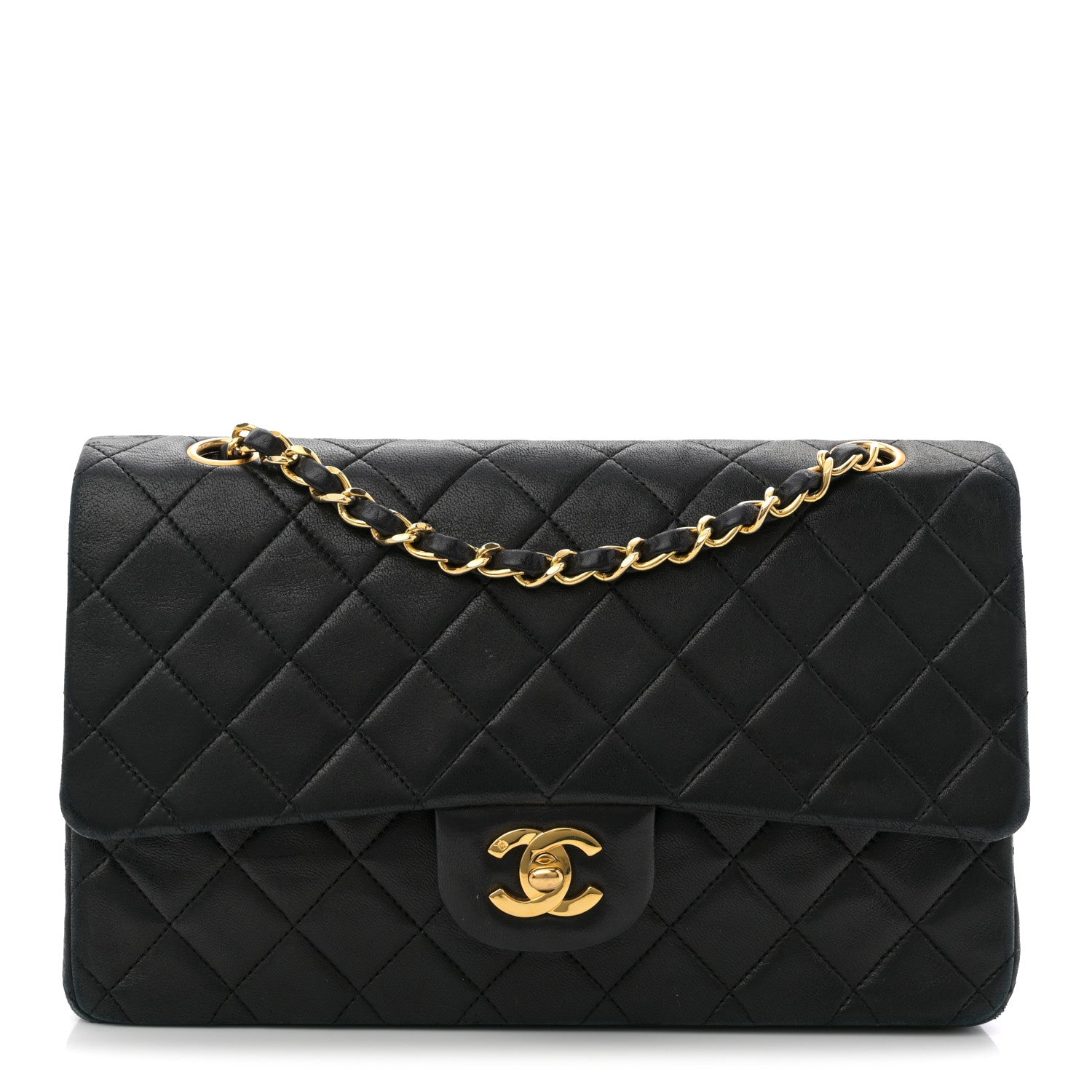 Chanel Lambskin Quilted Medium Double Flap Black