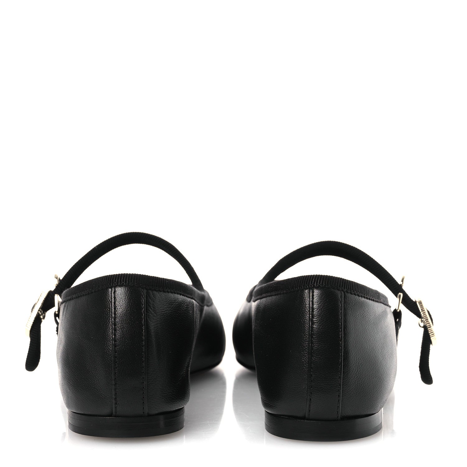 Lambskin Mary Jane Flats 37 Black
