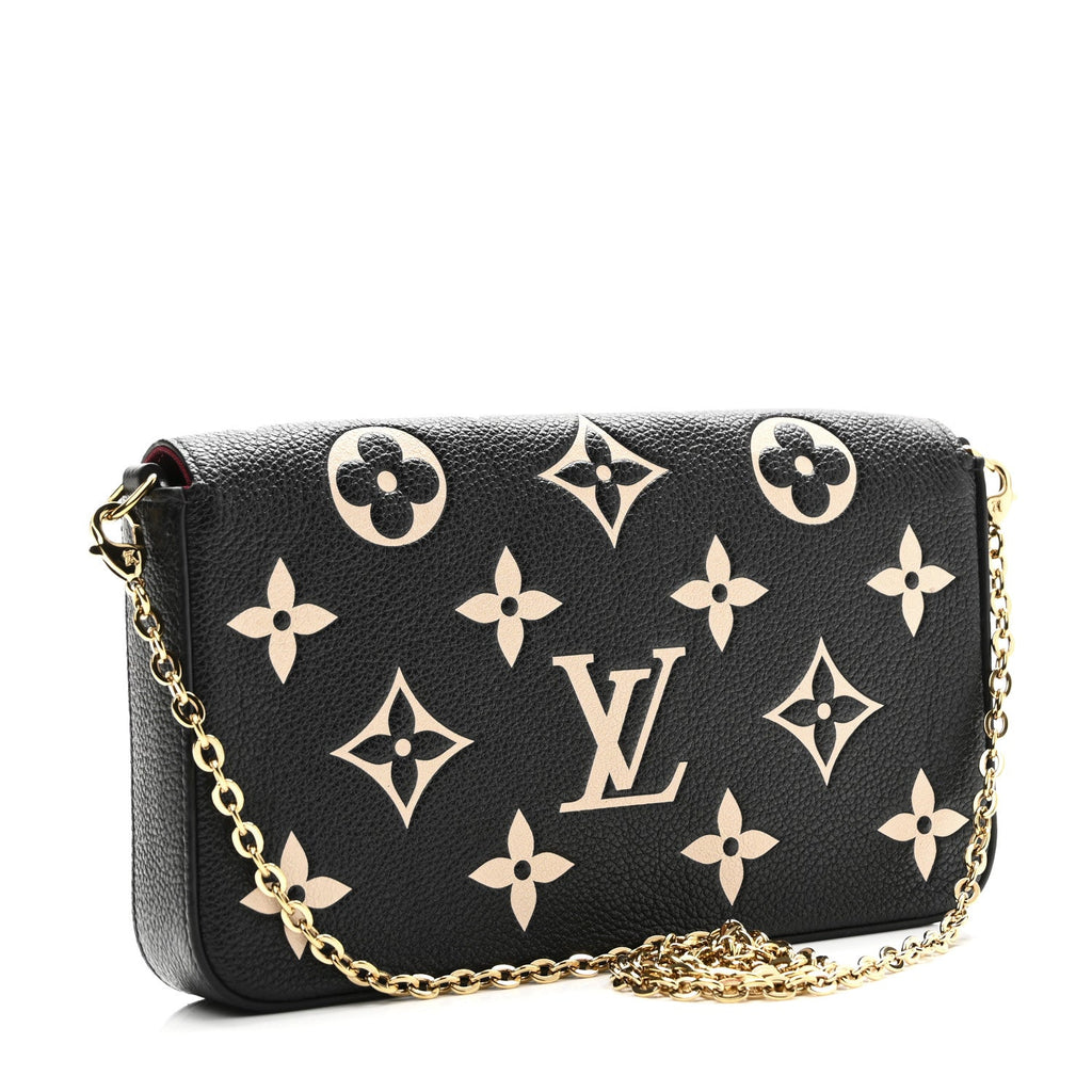 Louis Vuitton Empreinte Monogram Giant Felicie Pochette Black Beige