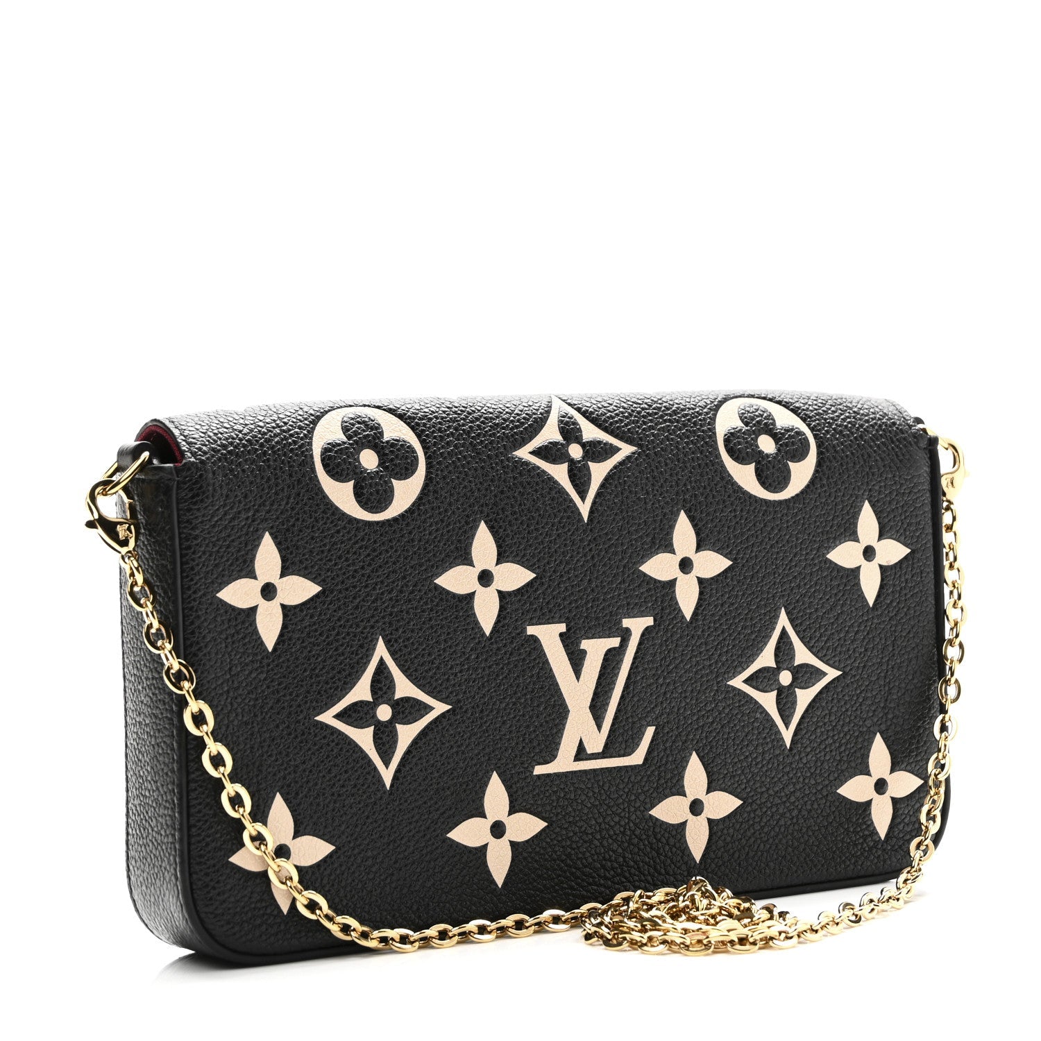 Louis Vuitton Empreinte Monogram Giant Felicie Pochette Black Beige