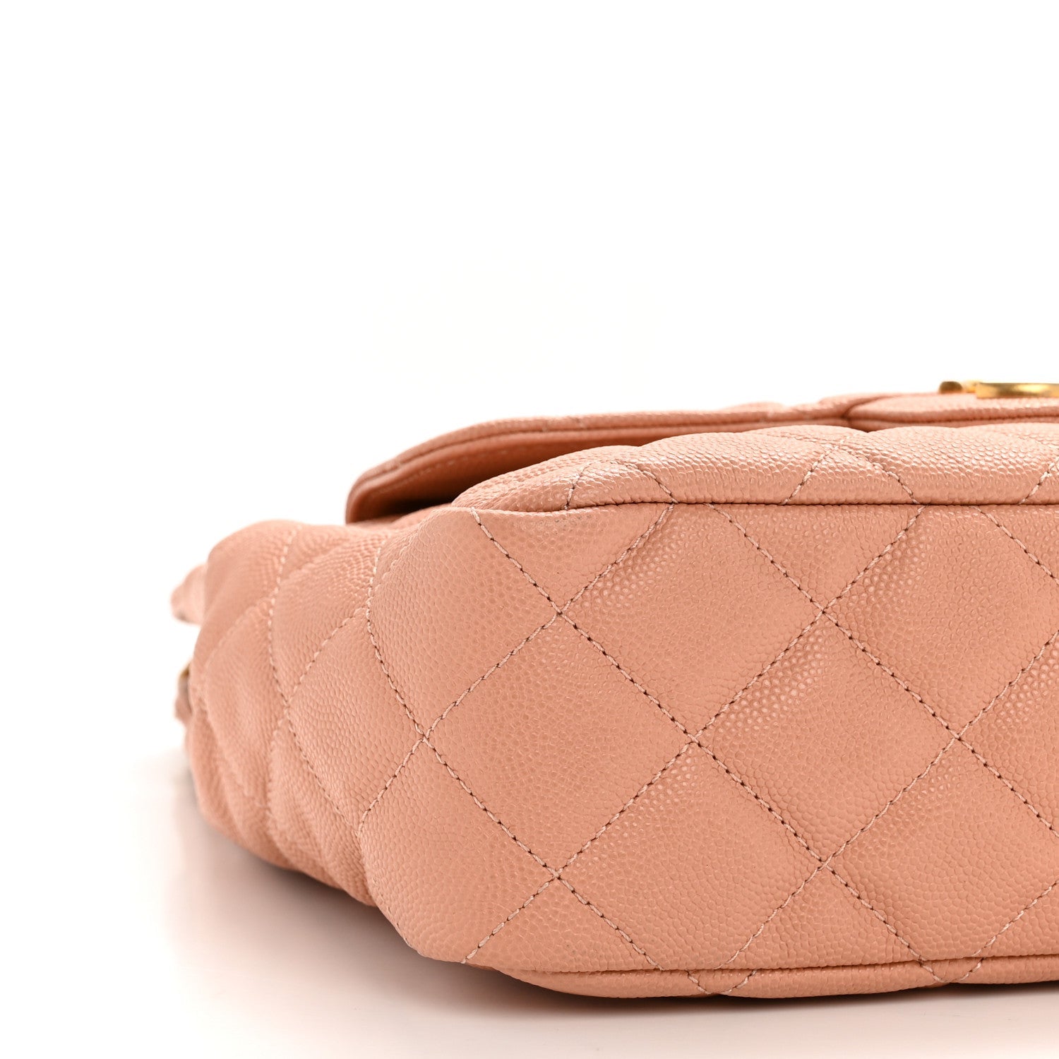 Chanel Caviar Quilted Wavy CC Hobo Beige