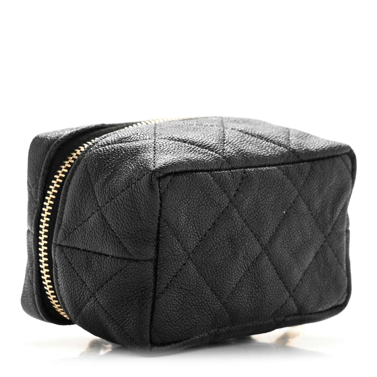 Chanel Caviar Quilted Mini Top Handle Vanity With Chain Black