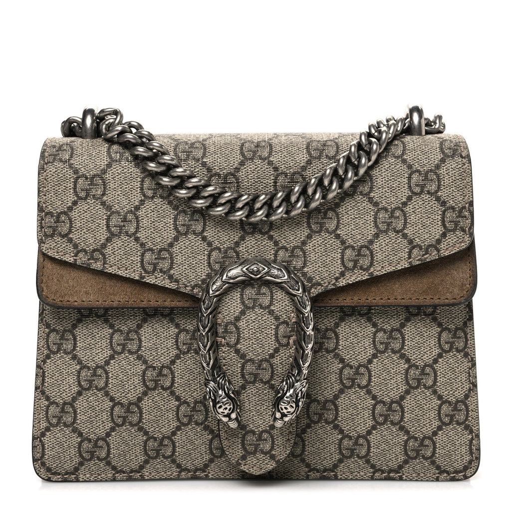 Gucci GG Supreme Monogram Mini Dionysus Shoulder Bag Taupe