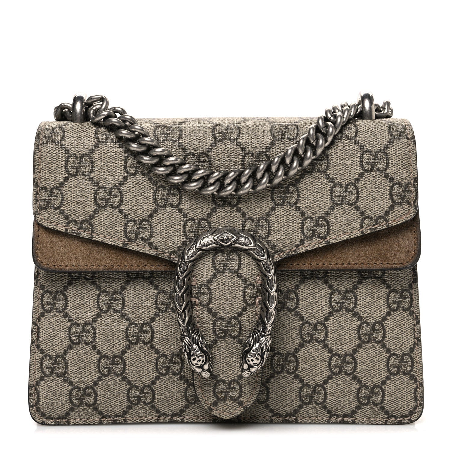 Gucci GG Supreme Monogram Mini Dionysus Shoulder Bag Taupe