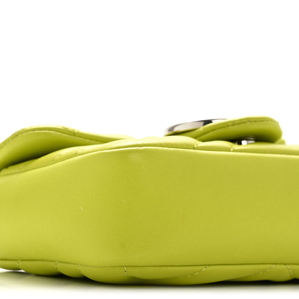 Gucci Lambskin Matelasse Mini GG Marmont Shoulder Bag Firefly