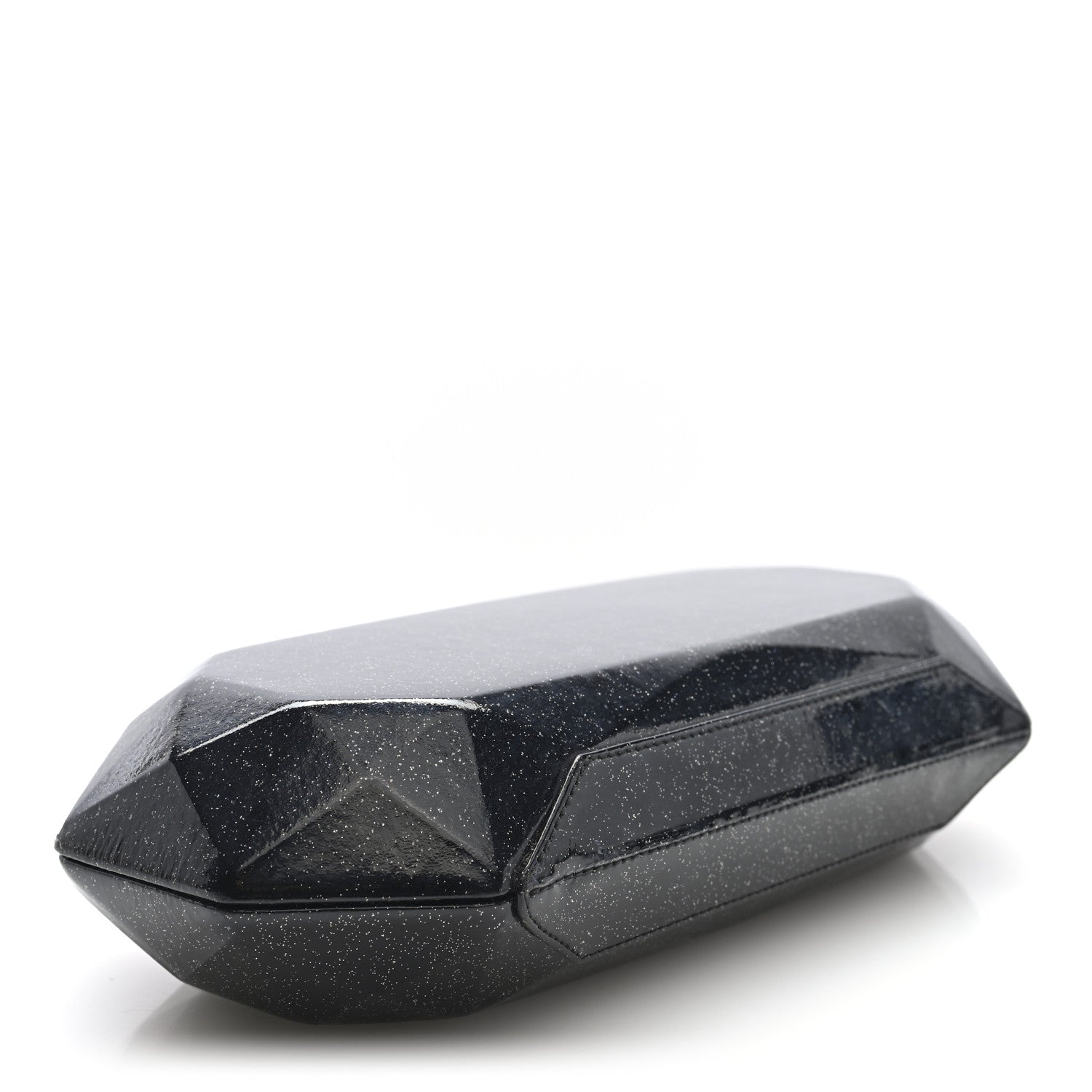 Chanel Glitter Vinyl Crystal Clutch Black