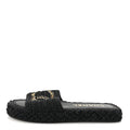 Braided Cord CC Espadrille Slip On Sandals 38 Black