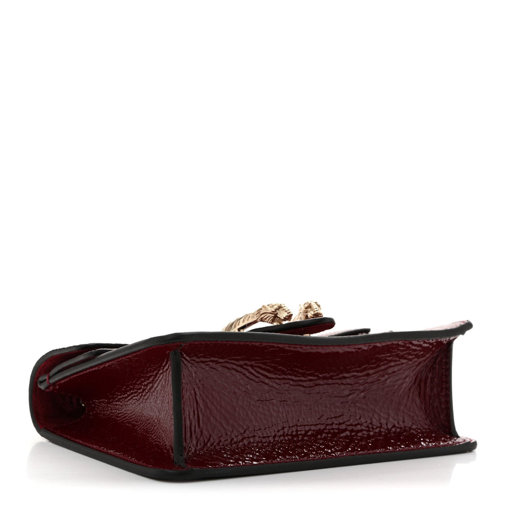 Gucci Crinkled Patent Mini Dionysus Shoulder Bag Rosso Ancora Red