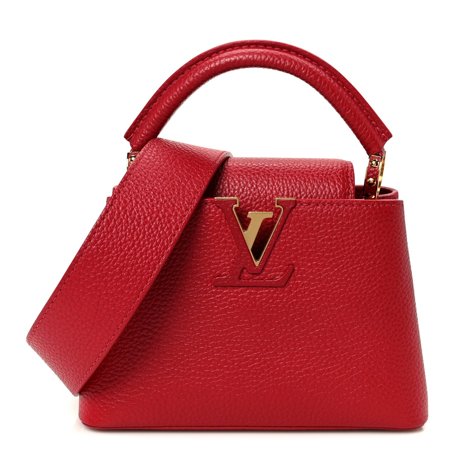 Louis Vuitton Taurillon Mini Capucines Scarlet
